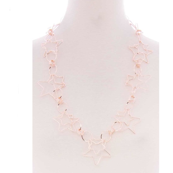 Jewelry - MULTI STAR RING METAL CHAIN LONG NECKLACE nwt